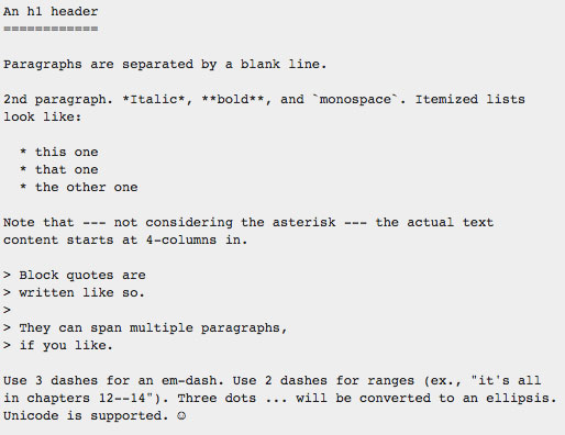 Markdown example